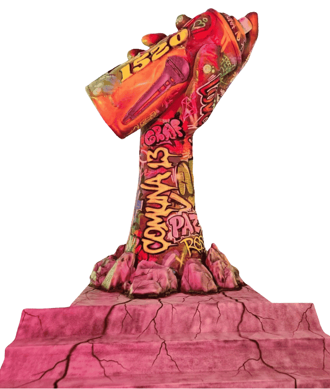 monumento al grafiti comuna 13 medellin por cr studio 3d